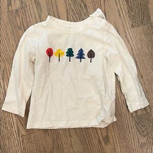 Primary Cream Long Sleeve Shirt with Colorful Tree Design